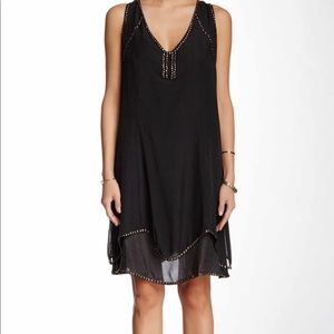 biya studded silk dress